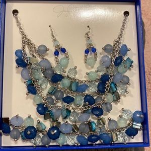 Blue and turquoise jewelry set